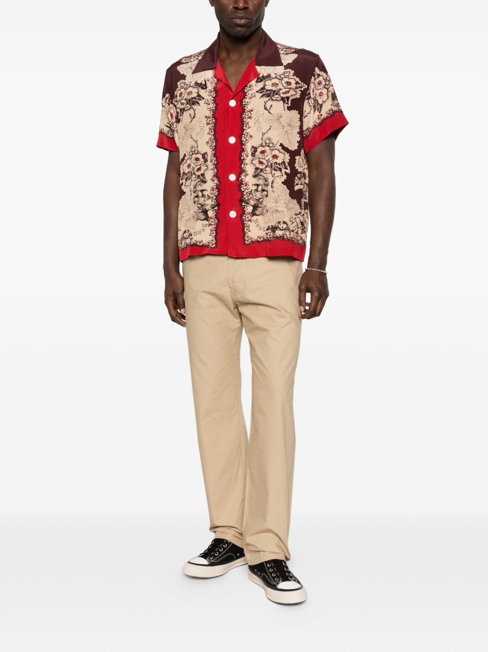 Straight-Leg Trousers In Silk And Nylon Blend