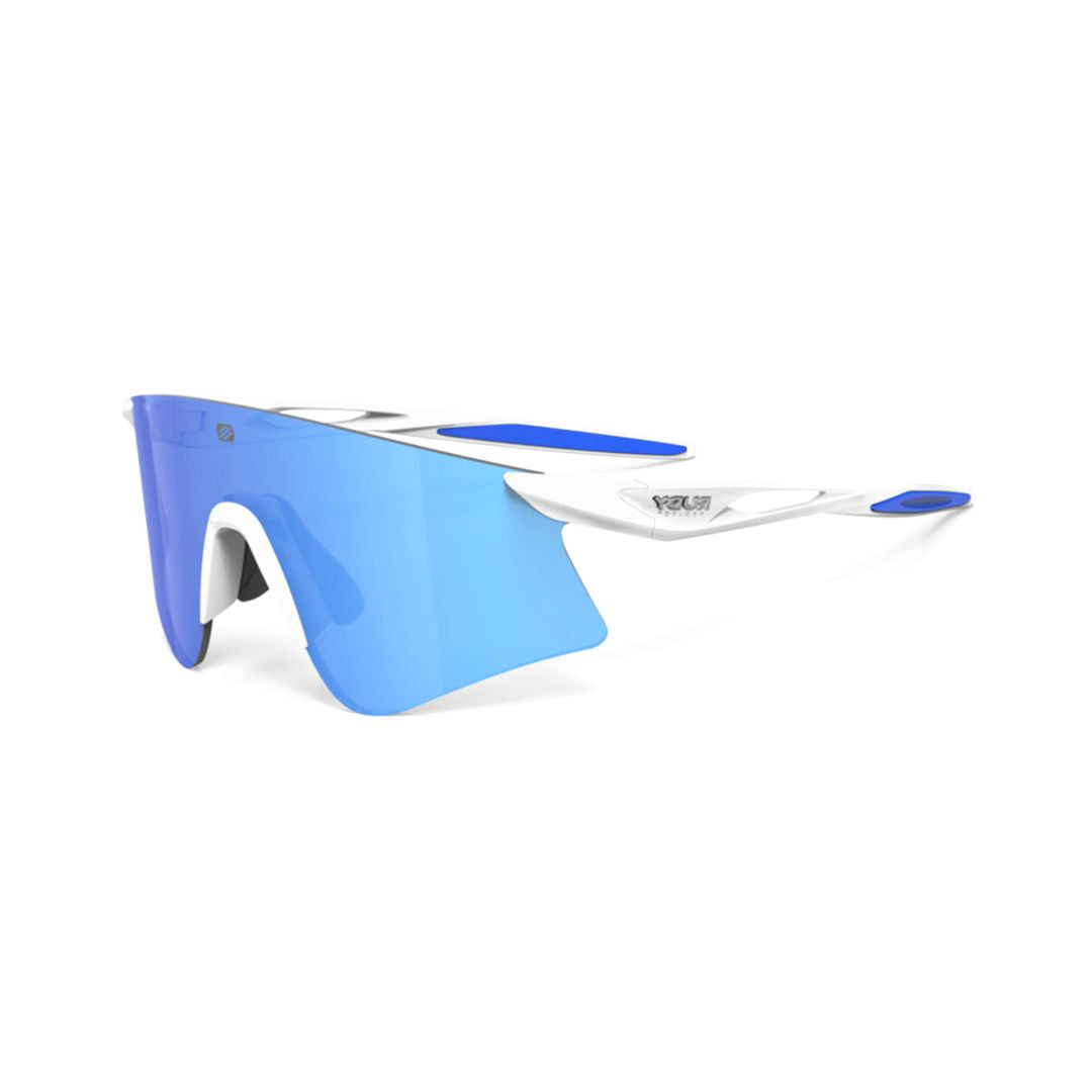 Astral White Matte Wraparound Sunglasses with Matte White Frame