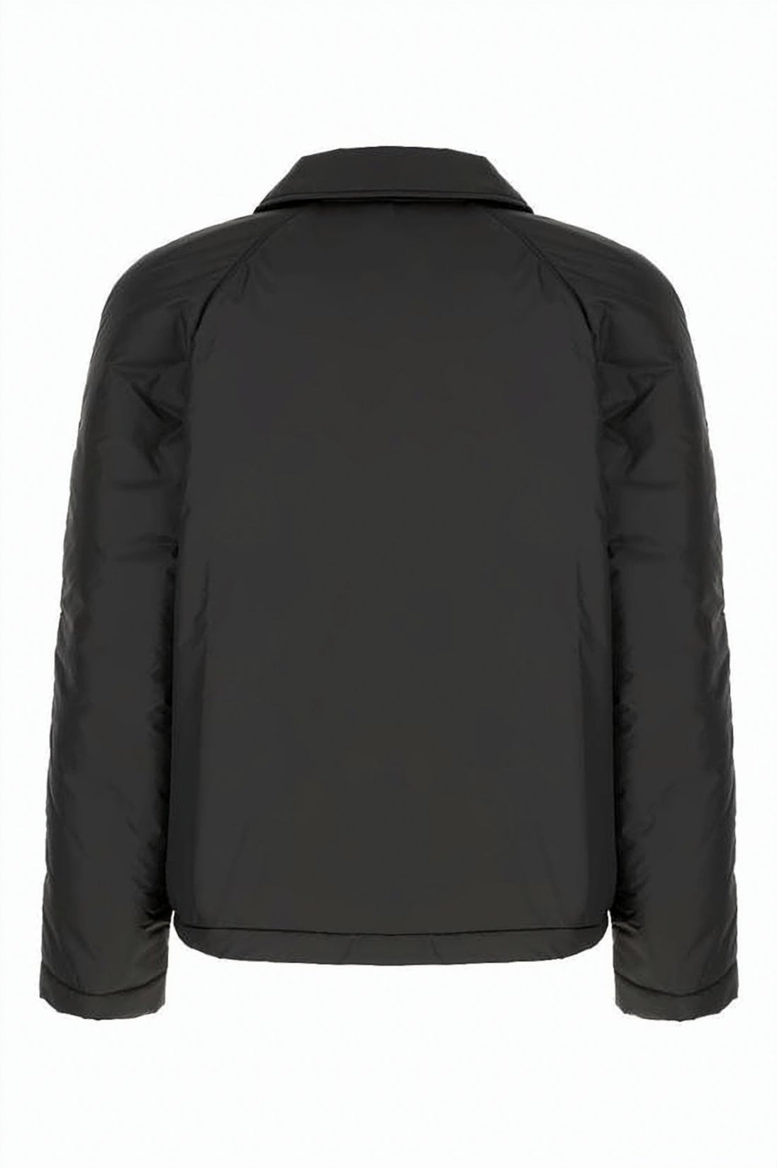 Boxy-Fit Black Jacket With Quilted Side Panels And Logo Detail