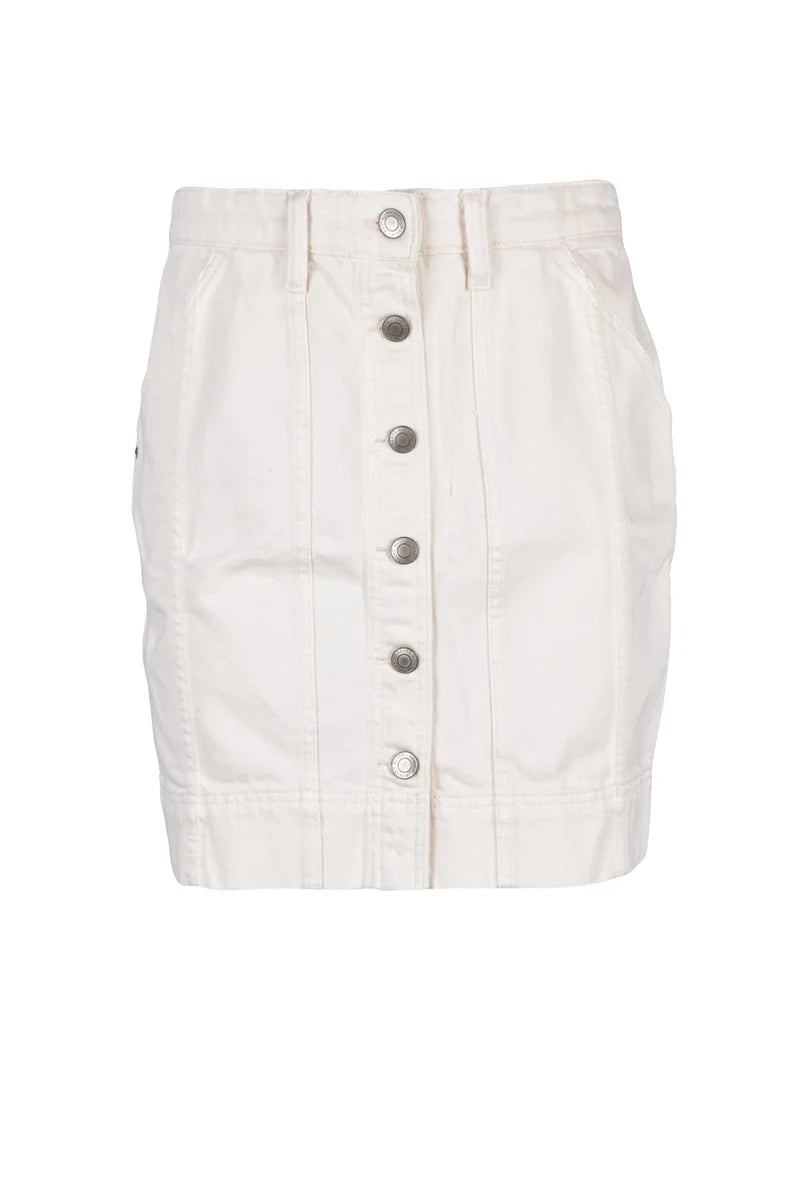 Denim Skirt - White