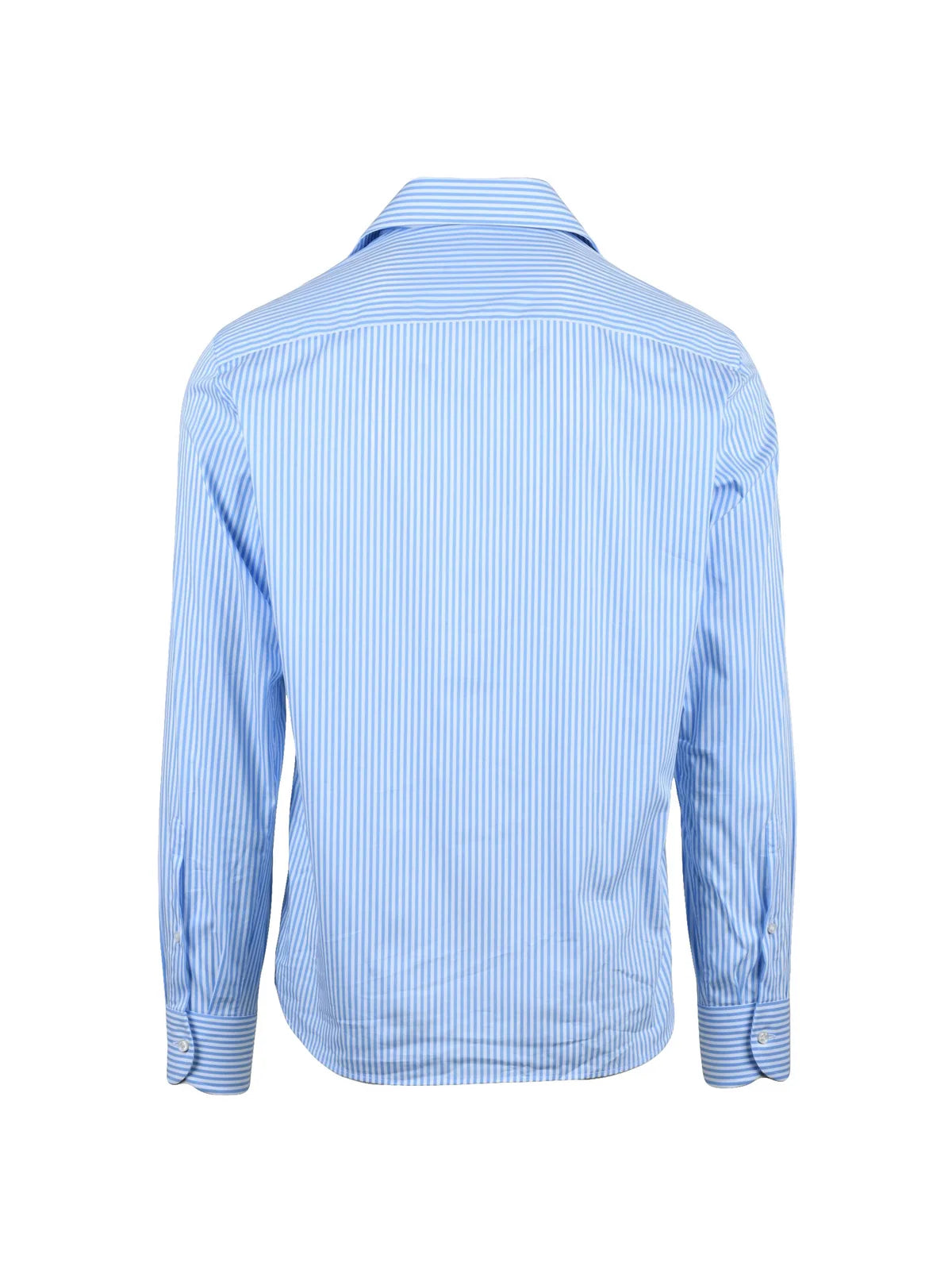 White Sky Blue Cotton Polyamide Elastane Shirt