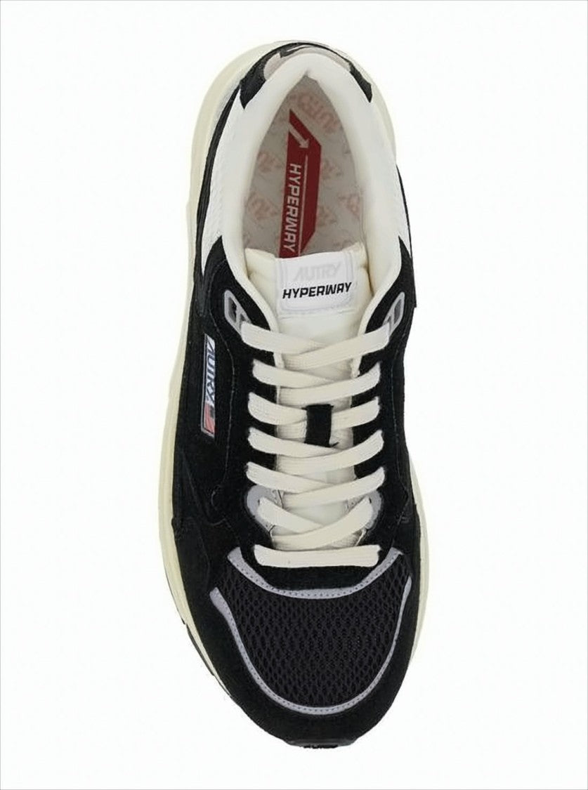 Layered Suede and Mesh Sneakers