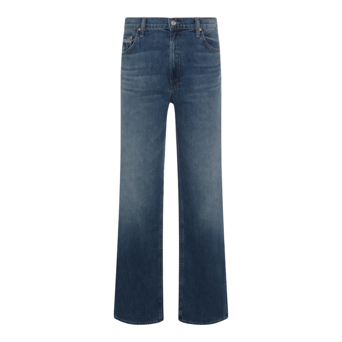 Mid-Rise Straight-Leg Denim Jeans with Subtle Fading