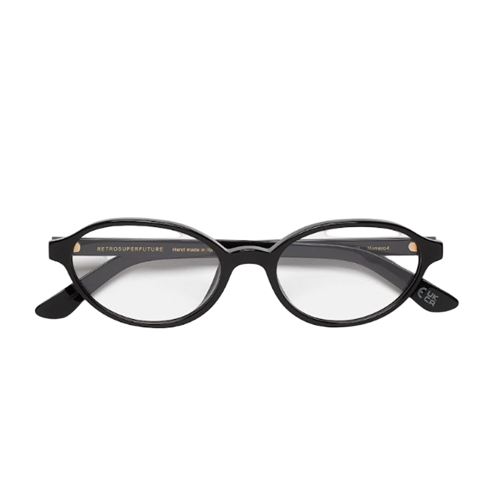 Numero 04 Black Ultra-Thin Oval Eyeglasses