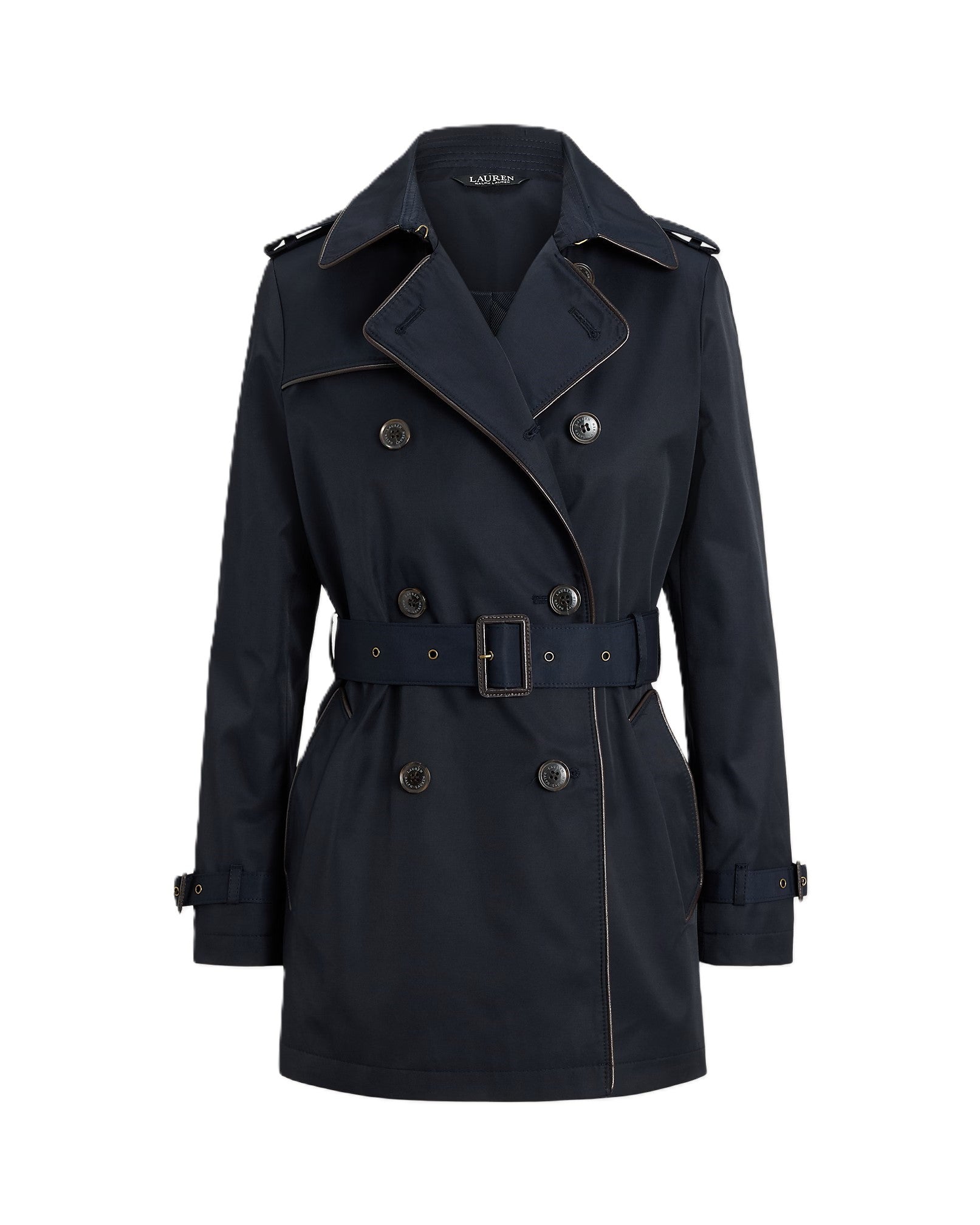 Navy Blue Lined Trench Coat