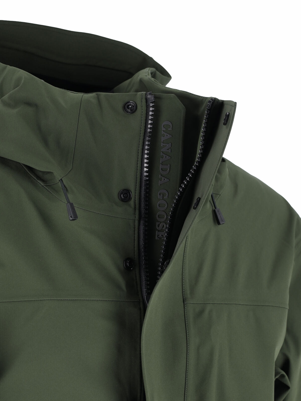 Olive Green Minimalist Jacket with Adjustable Cuffs