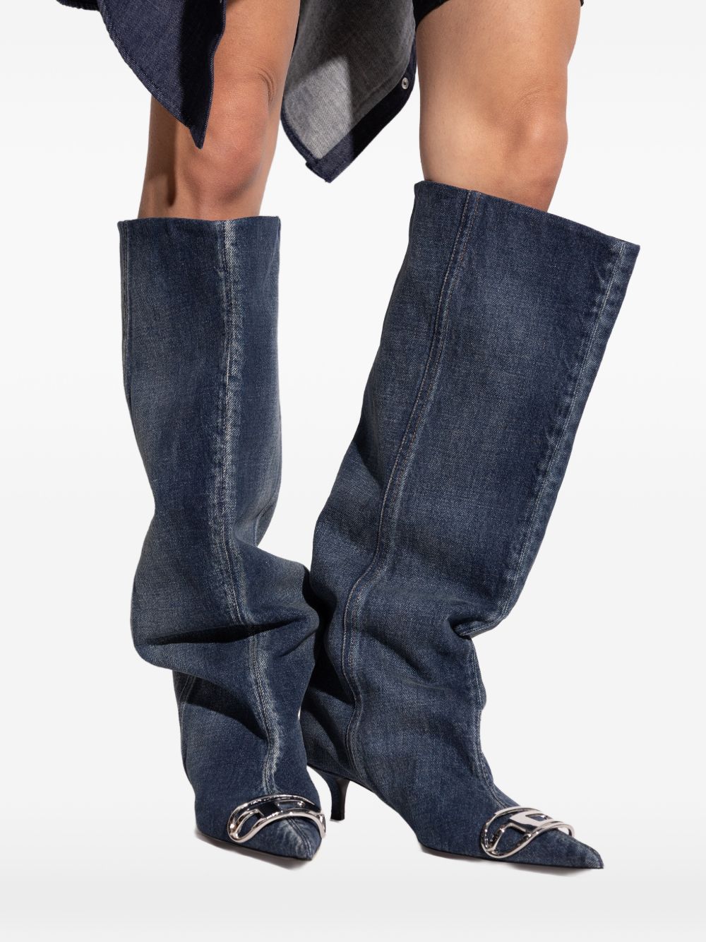 Denim Slouchy Boots