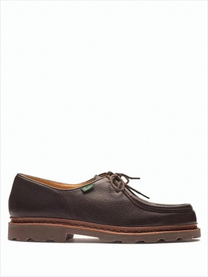 Moccasin Toe Dress Shoes with Textured Leather Upper