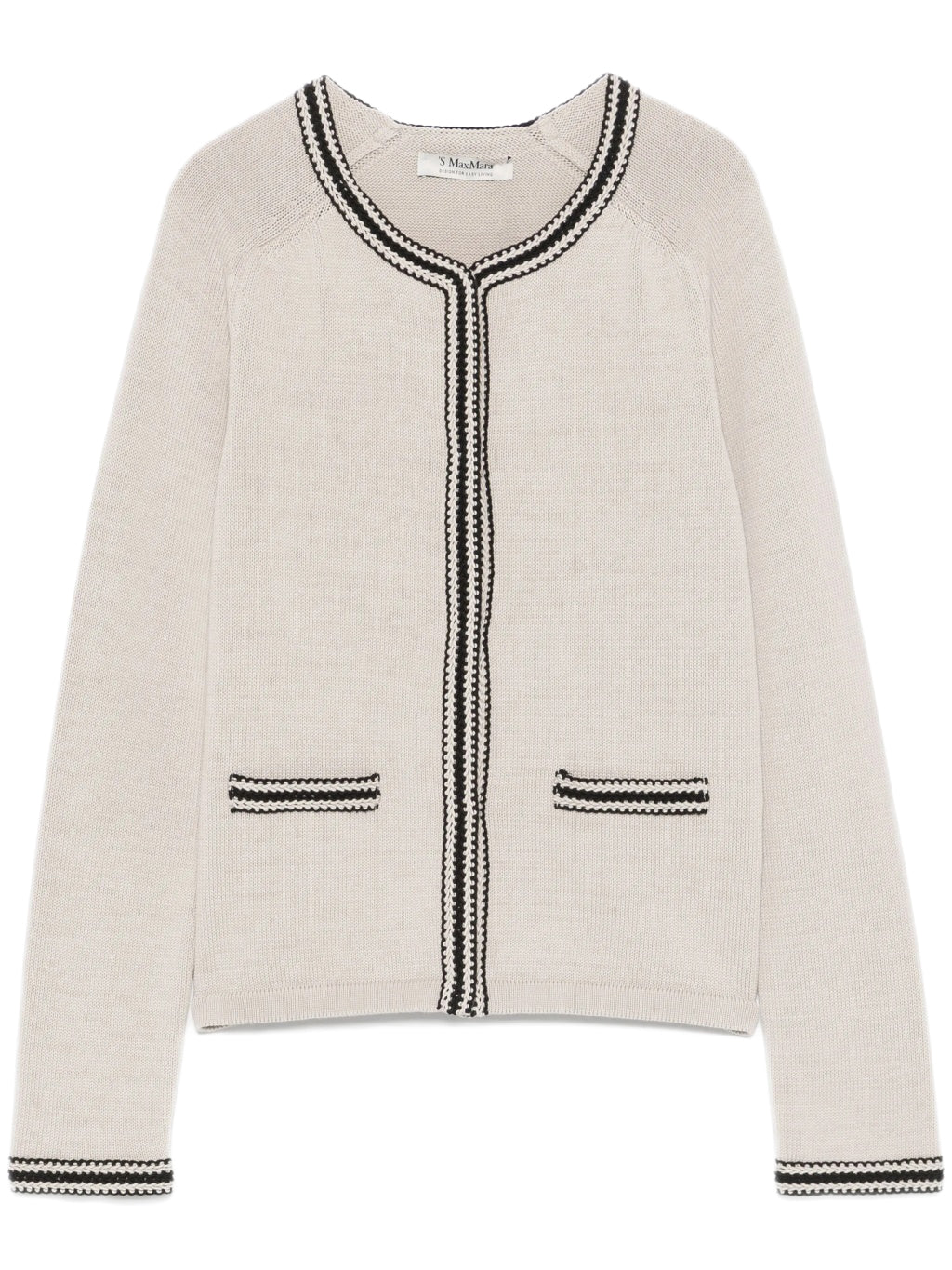 Refined Knit Cardigan with Contrast Trim