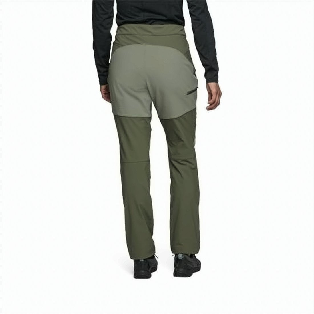 Two-Tone Straight Pants With Built-In Belt And Reinforced Areas