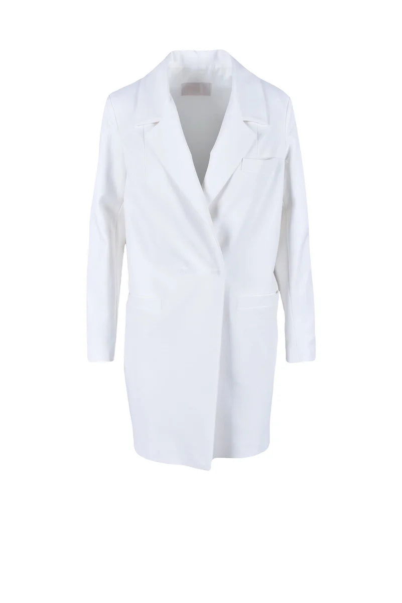 Cotton Viscose Coat - White