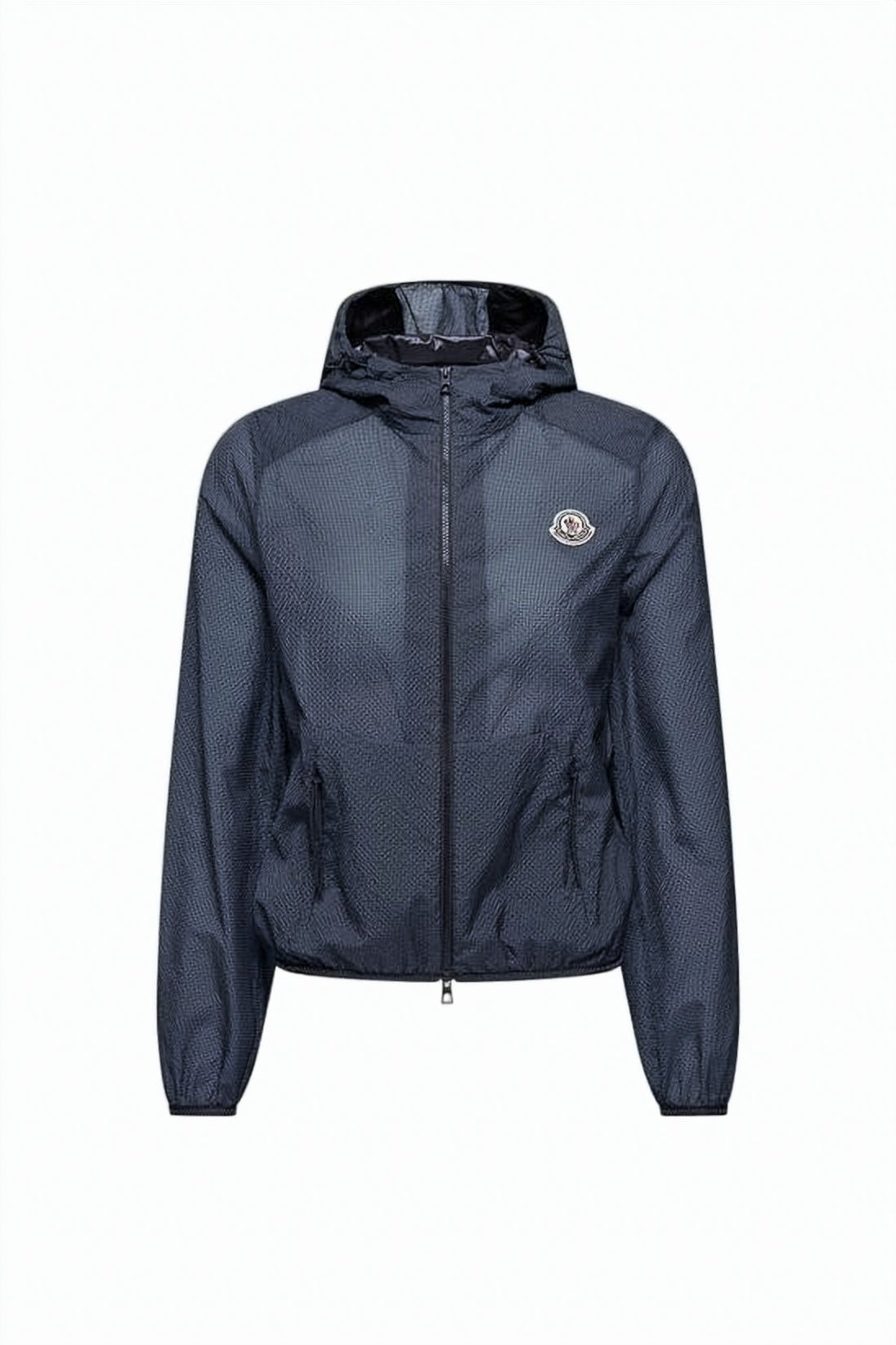 Fitted Black Jacket With Adjustable Waist And Hood