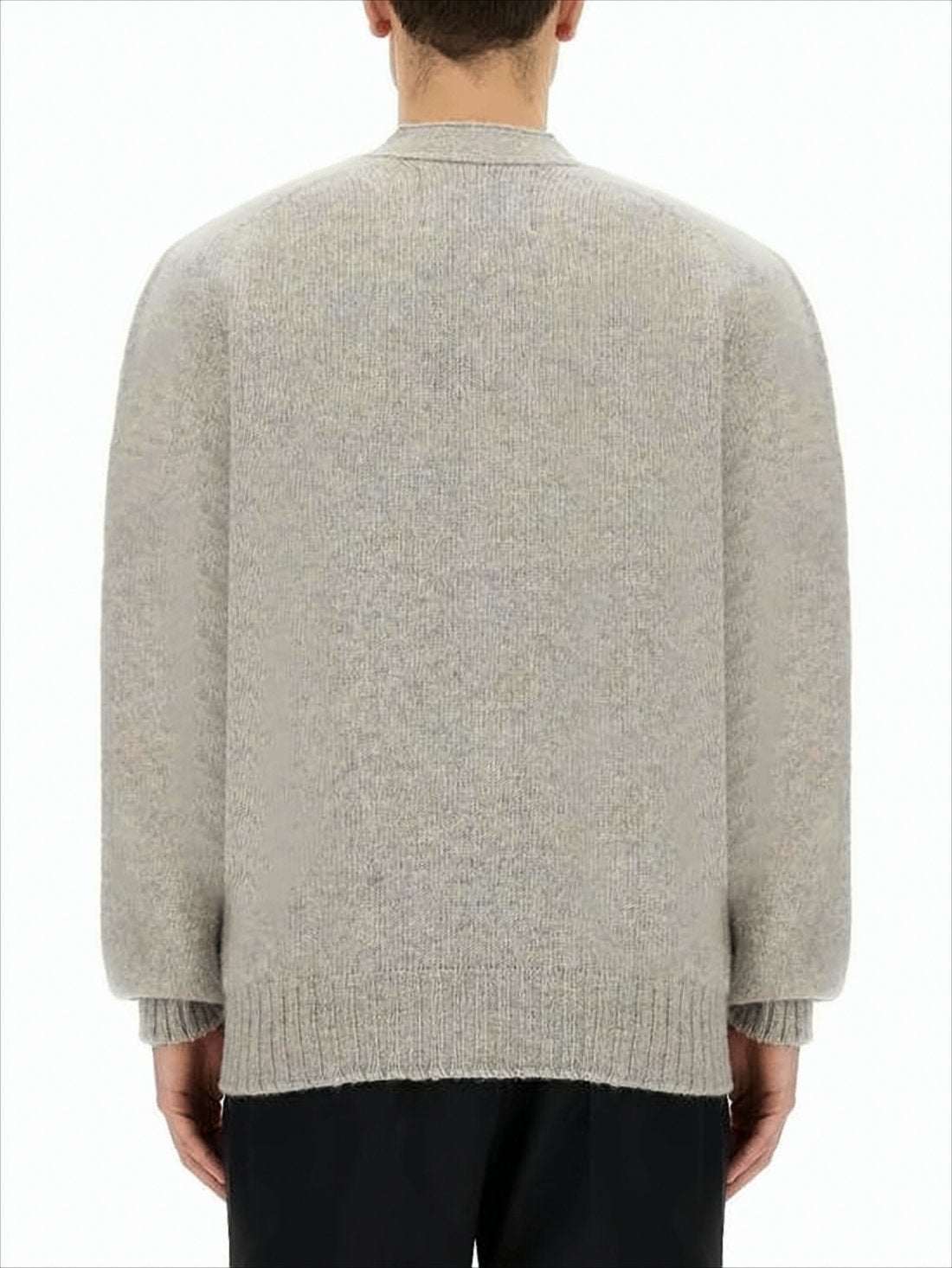 Soft Wool Cardigan with Relaxed Fit and V-Neckline