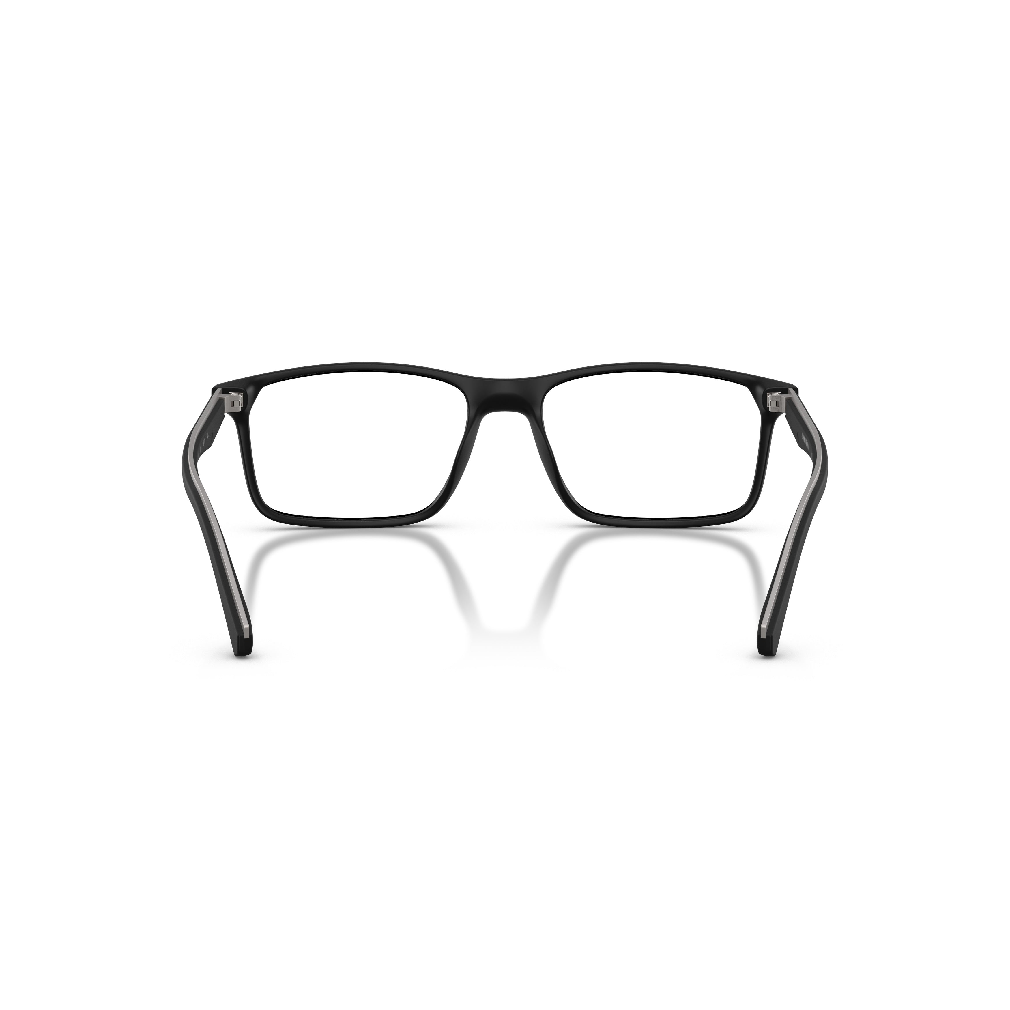 0ea3266u Matte Black Rectangular Eyeglasses with Subtle Logo