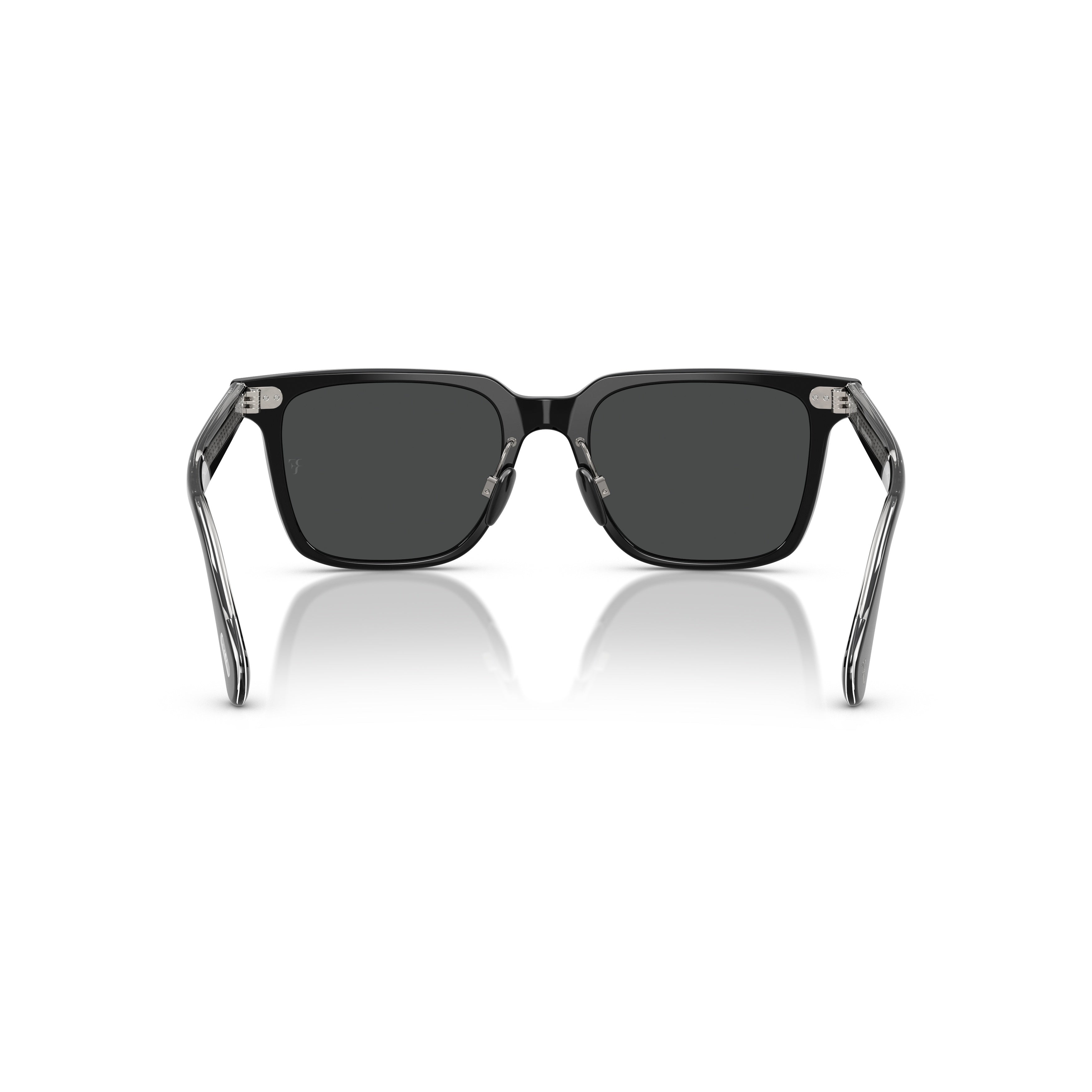 0ov5592s Square Frame Sunglasses with Glossy Black Acetate Finish