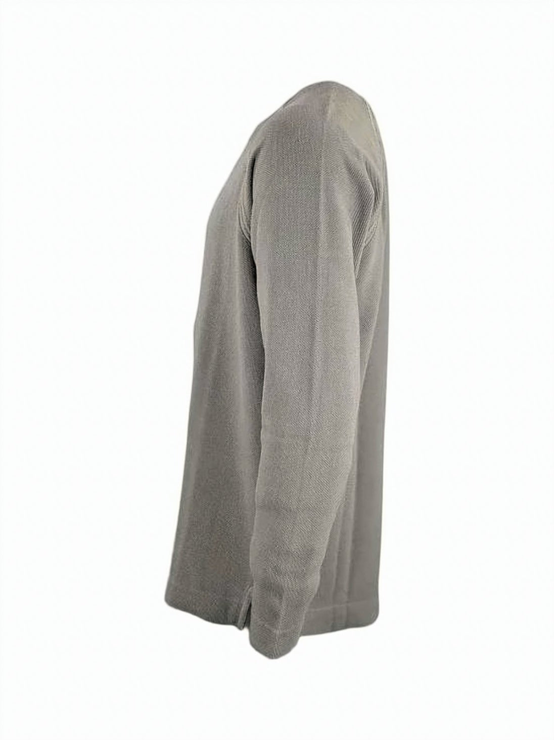 Textured Cotton Long Sleeve Top