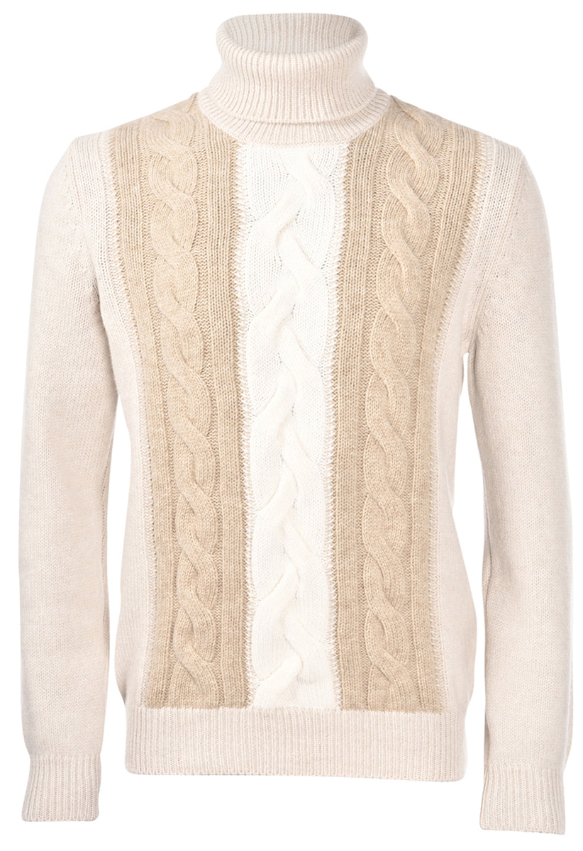 High Neck Cable Knit Sweater
