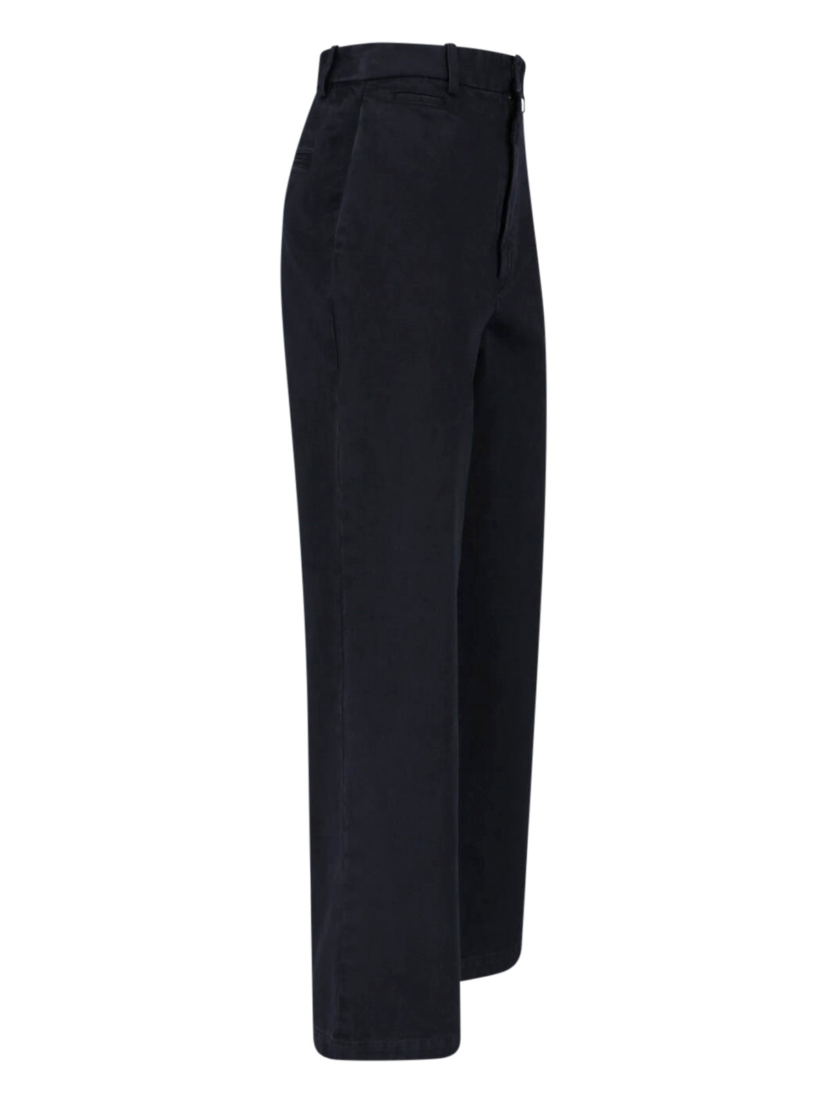 Black Straight-Leg Mid-Rise Tailored Trousers