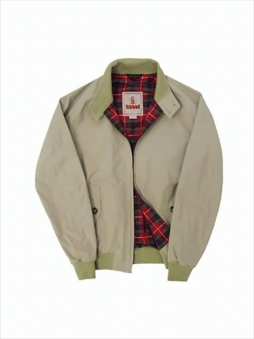 Classic Bomber Jacket With Tartan Lining