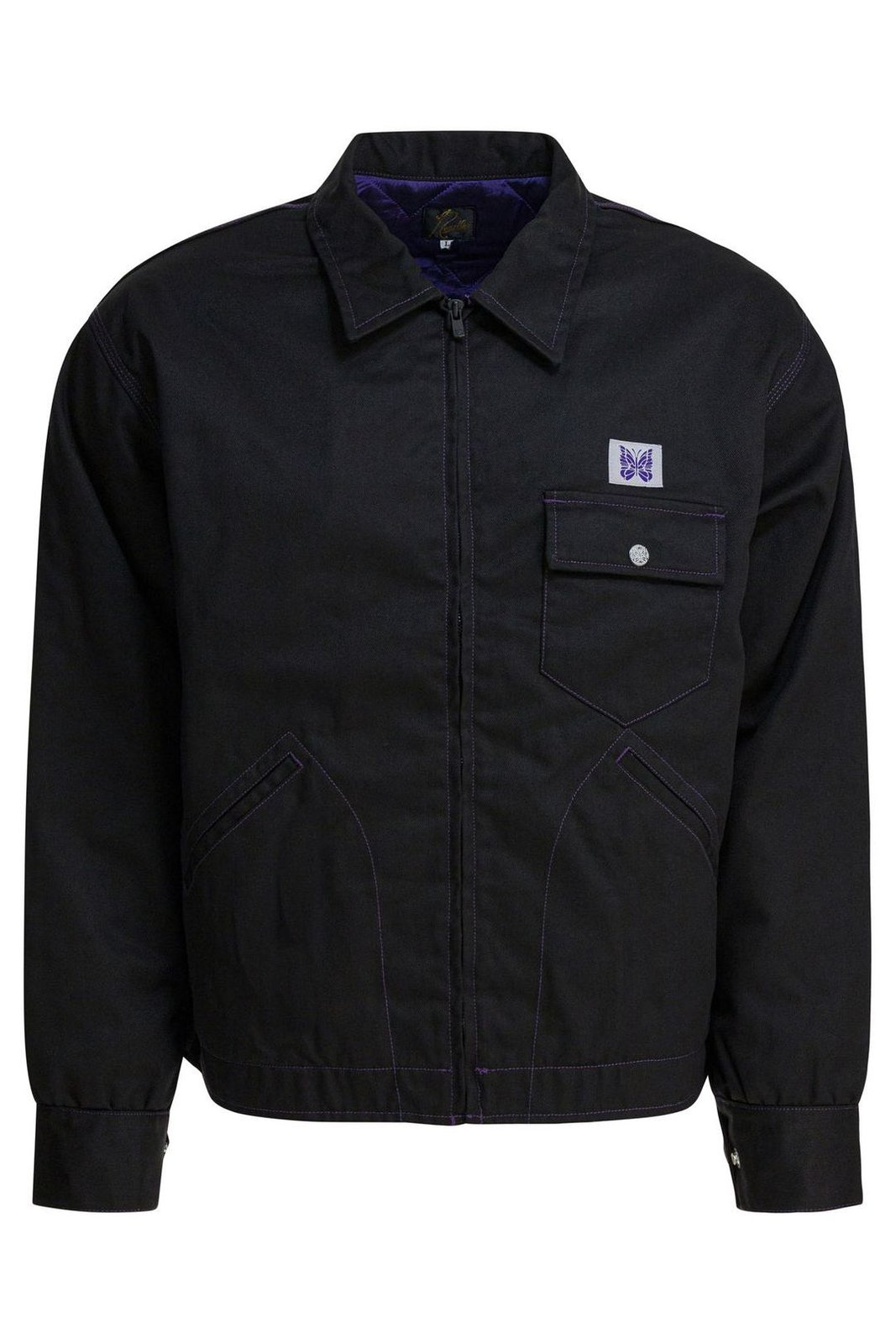Classic Black Jacket with Front Zipper