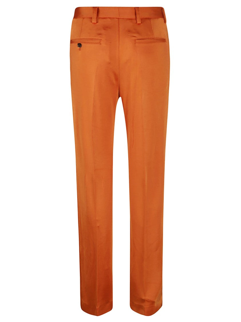 Tailored Orange Trousers With Smooth Finish