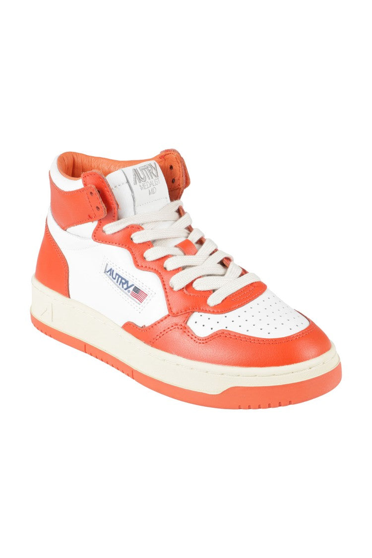 High-Top Sneakers In White Leather