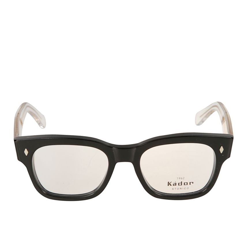 Timeless/N 1962 Bold Rectangular Frame Sunglasses with Translucent Temples