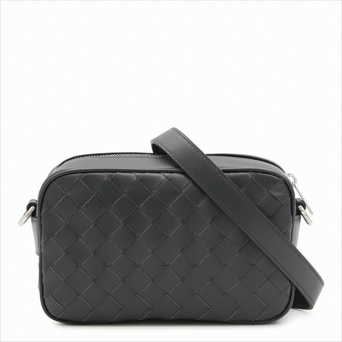 Prostokątna pleciona skórzana torba crossbody