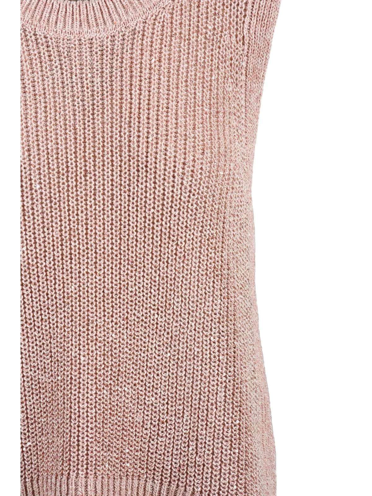 Beige Pink Polyester Cotton Viscose Vest
