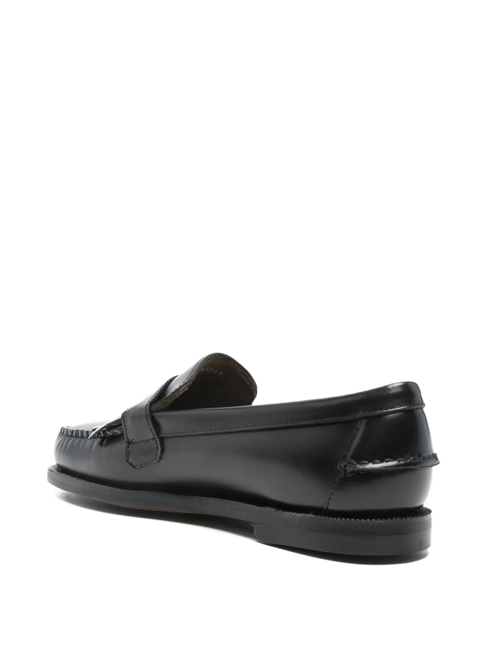 Black Ales Moccasin Toe Leather Loafer