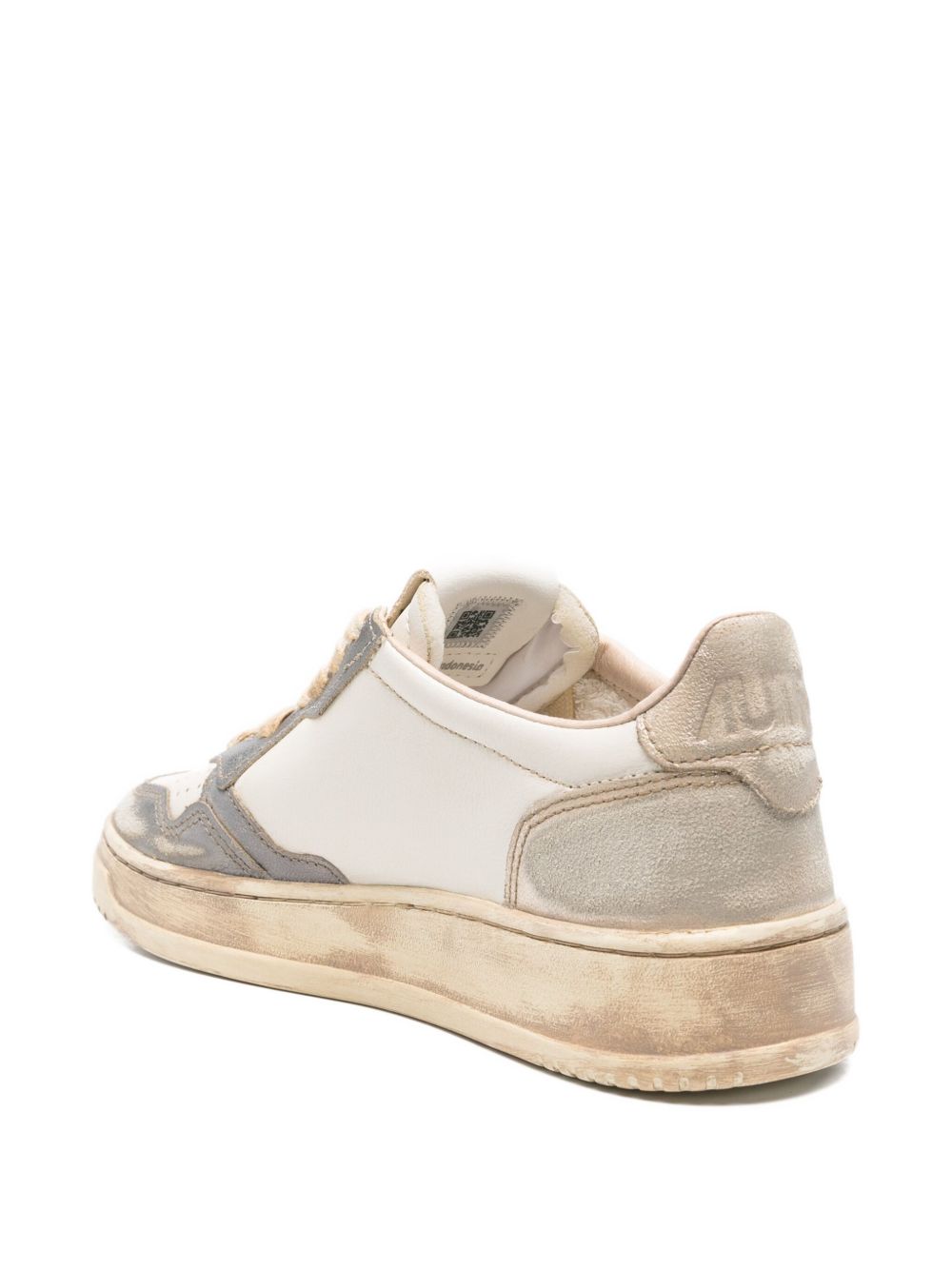 White Low-Top Sneakers With Perforated Design
