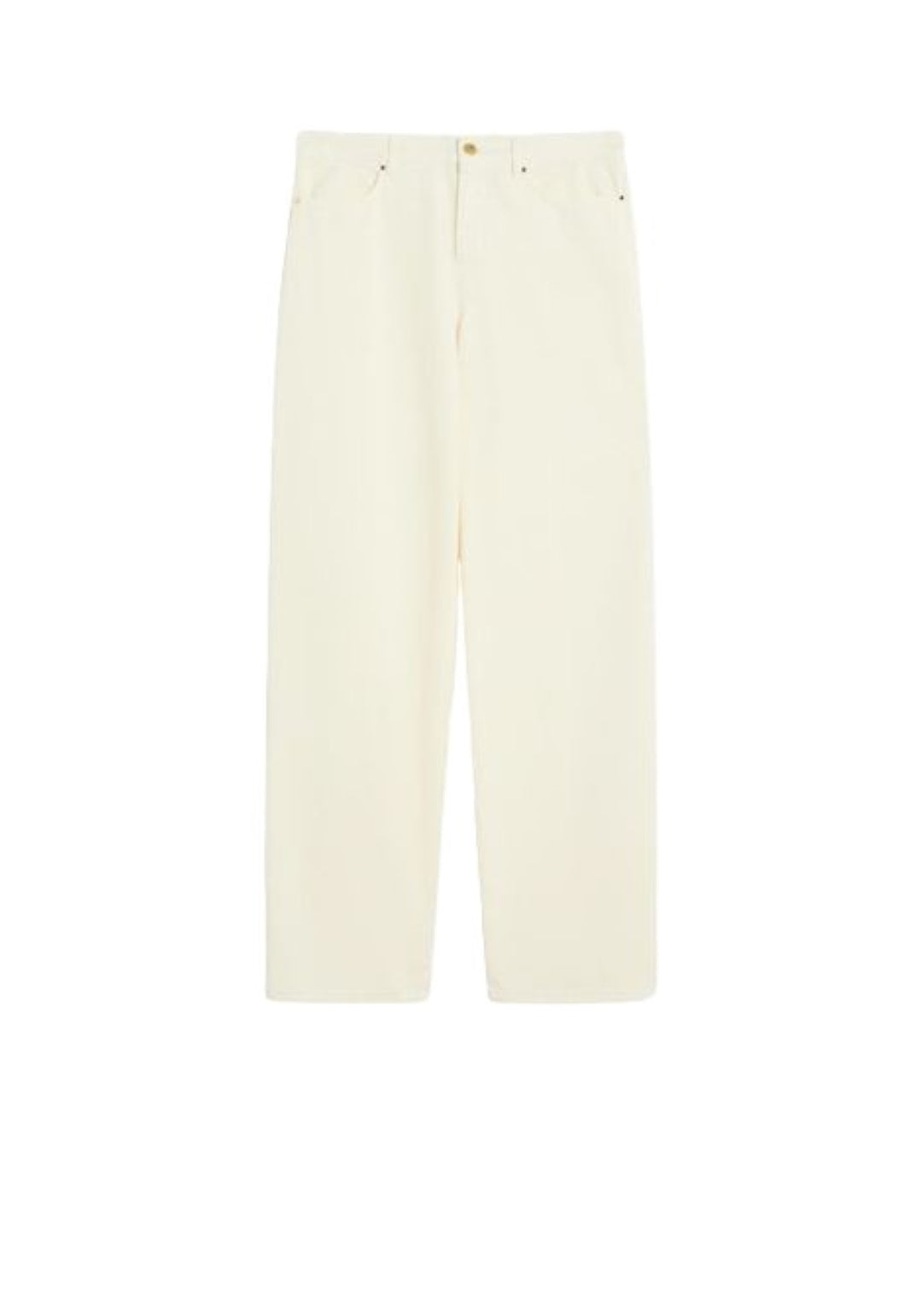 Wide-Leg White Pants With High Waist
