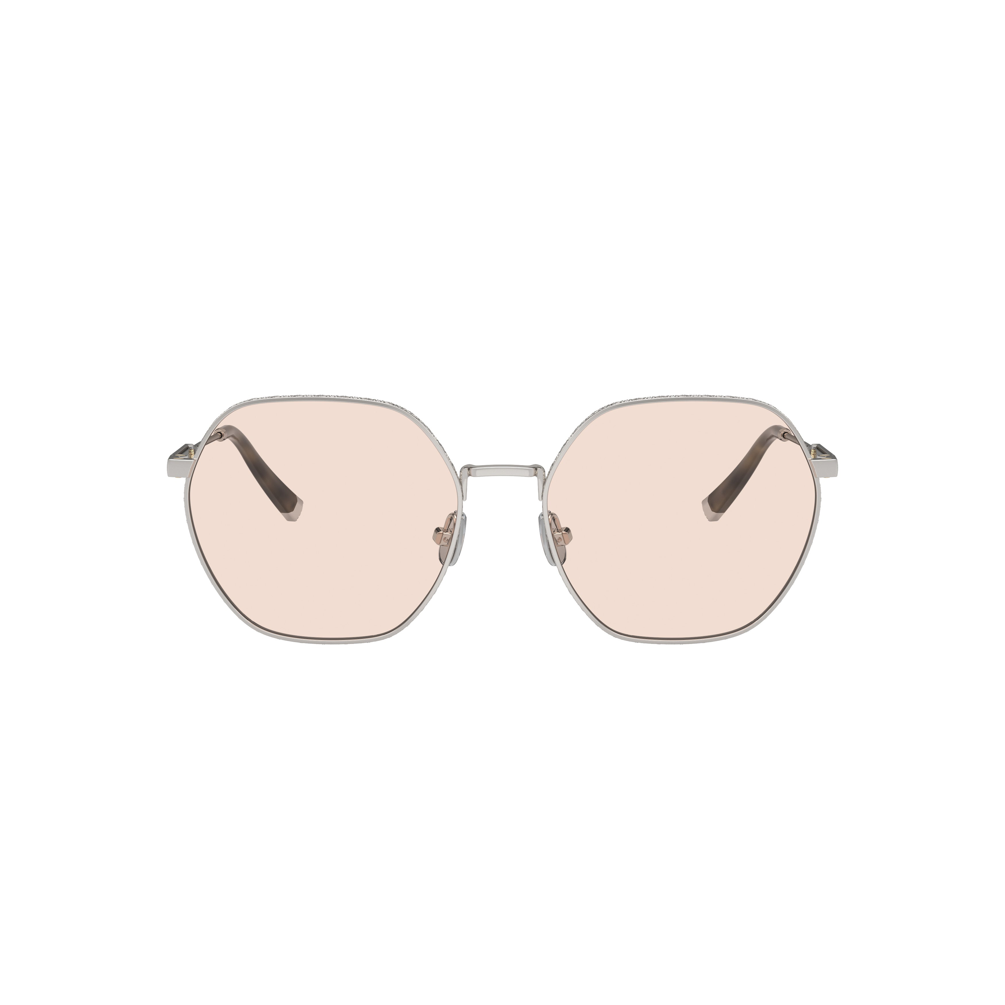 0bc1001t Geometric Titanium Sunglasses with Soft Pink Lenses