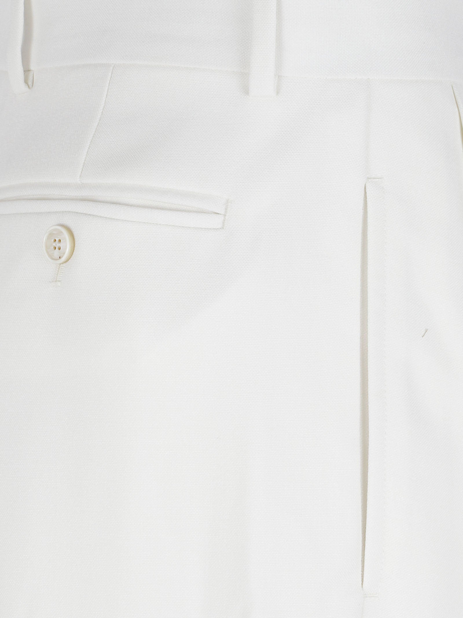 Tailored Trousers with Double Pleats and Polished Finish