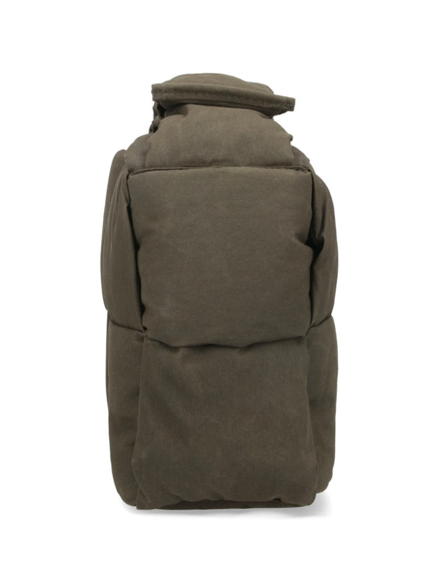 Padded Green Cotton Blend Bag With Intreccio Design