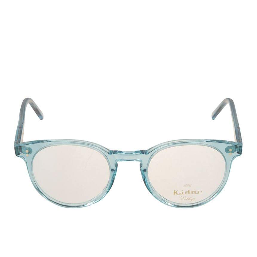 Chyli/N Translucent Light Blue Rounded Eyeglasses with Metallic Accents