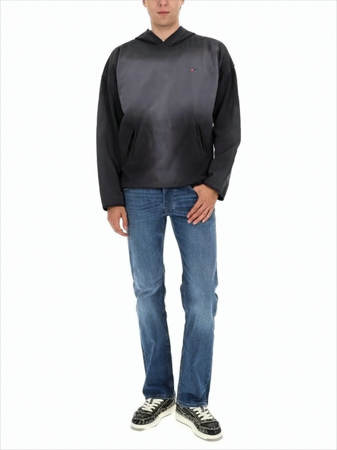 Gradient Black-to-Dark Grey Hoodie