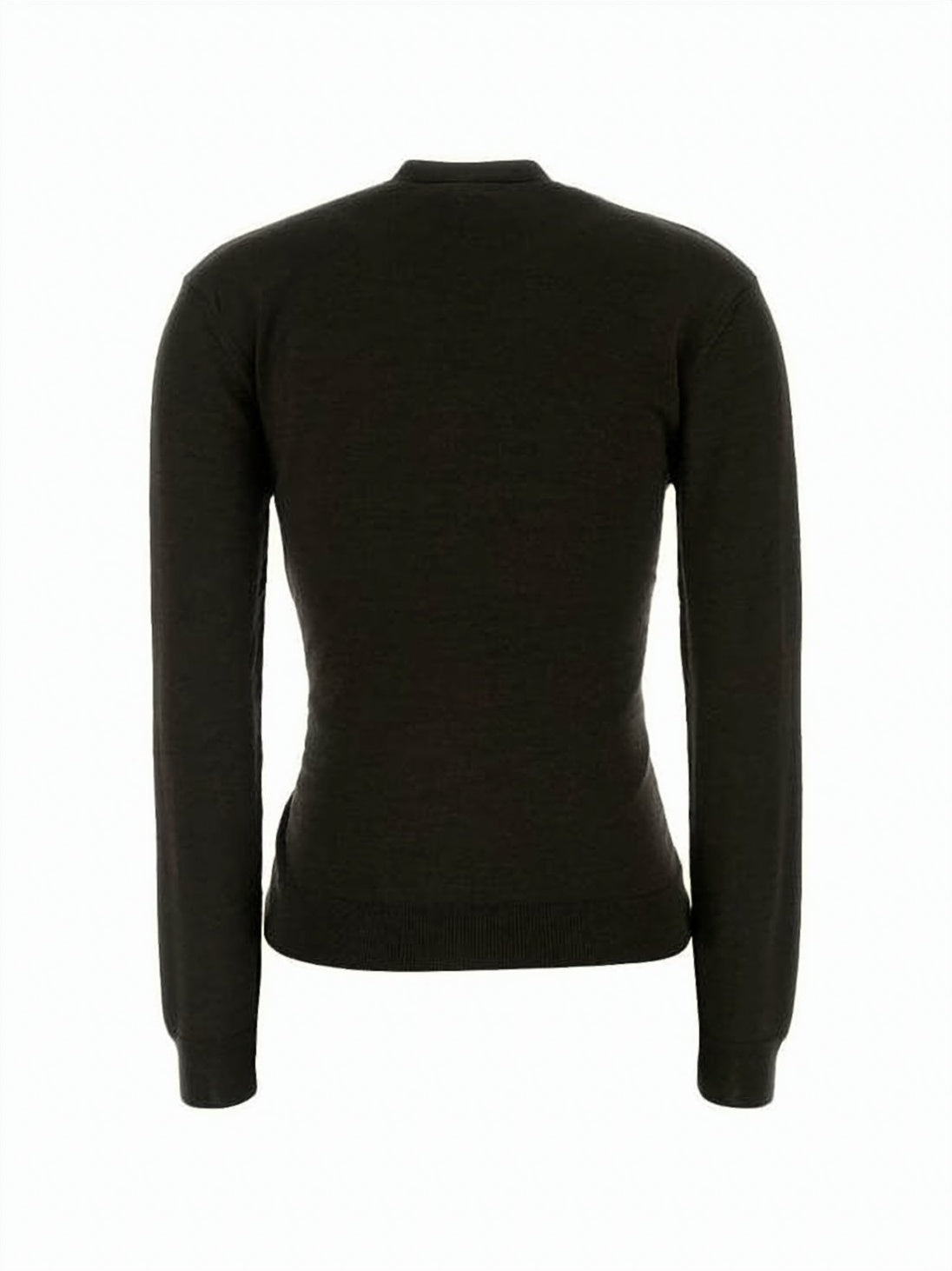 Fitted Black Cardigan With Unique Wrap Front Design