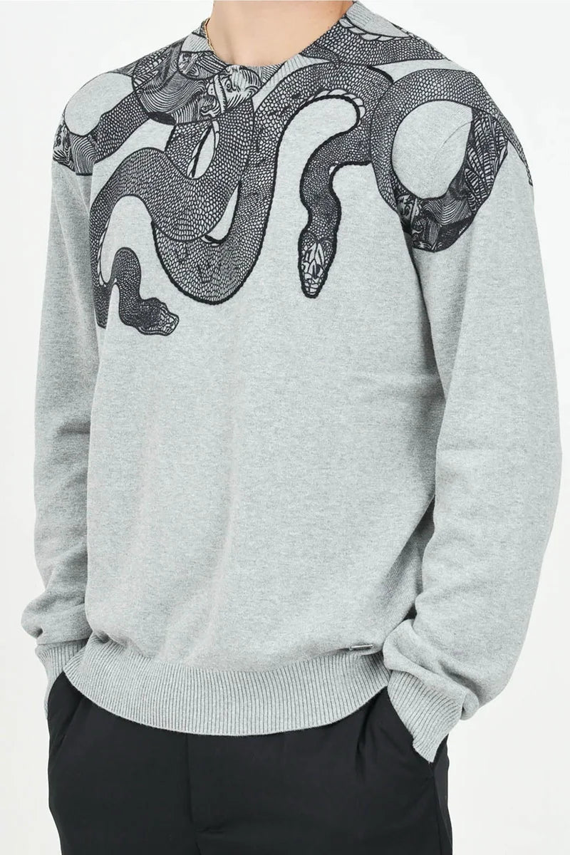 Cotton Crewneck Pullover - Grey