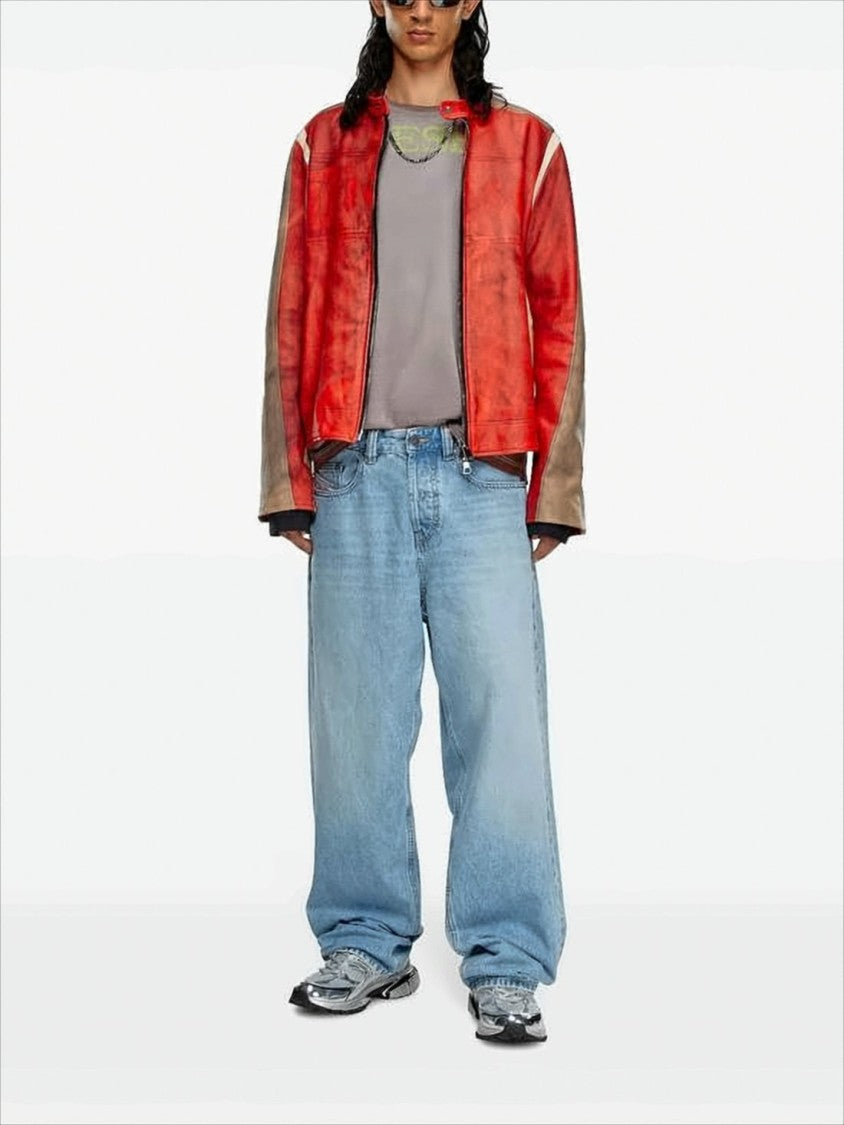 Straight-Leg Light Blue Denim Pants with Five-Pocket Design