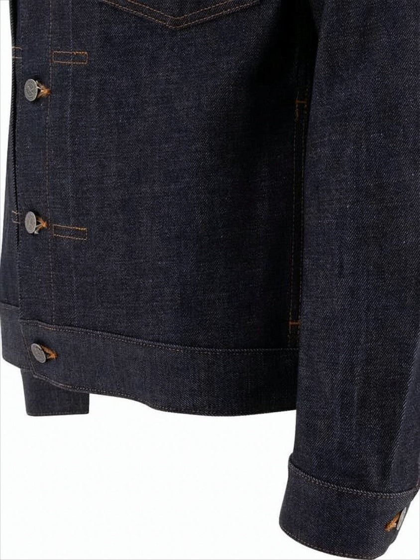 Structured Denim Jacket with Contrast Stitching