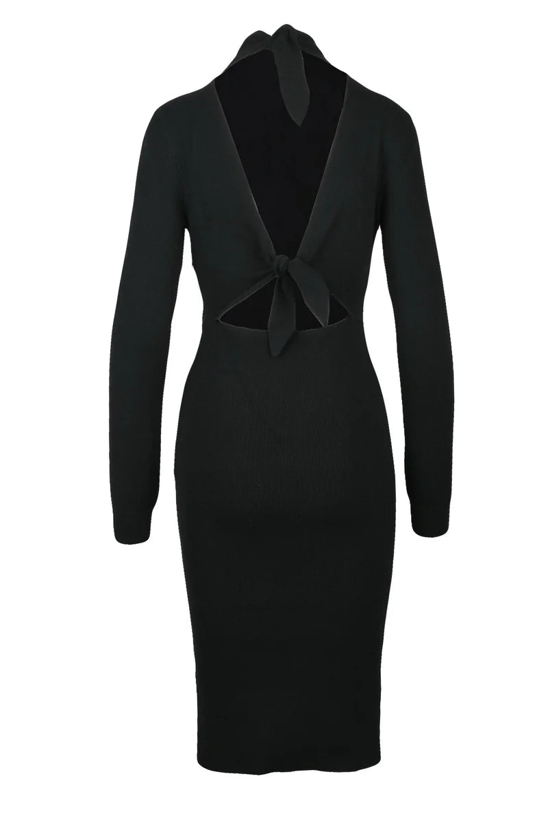 Fitted Knit Dress - Black