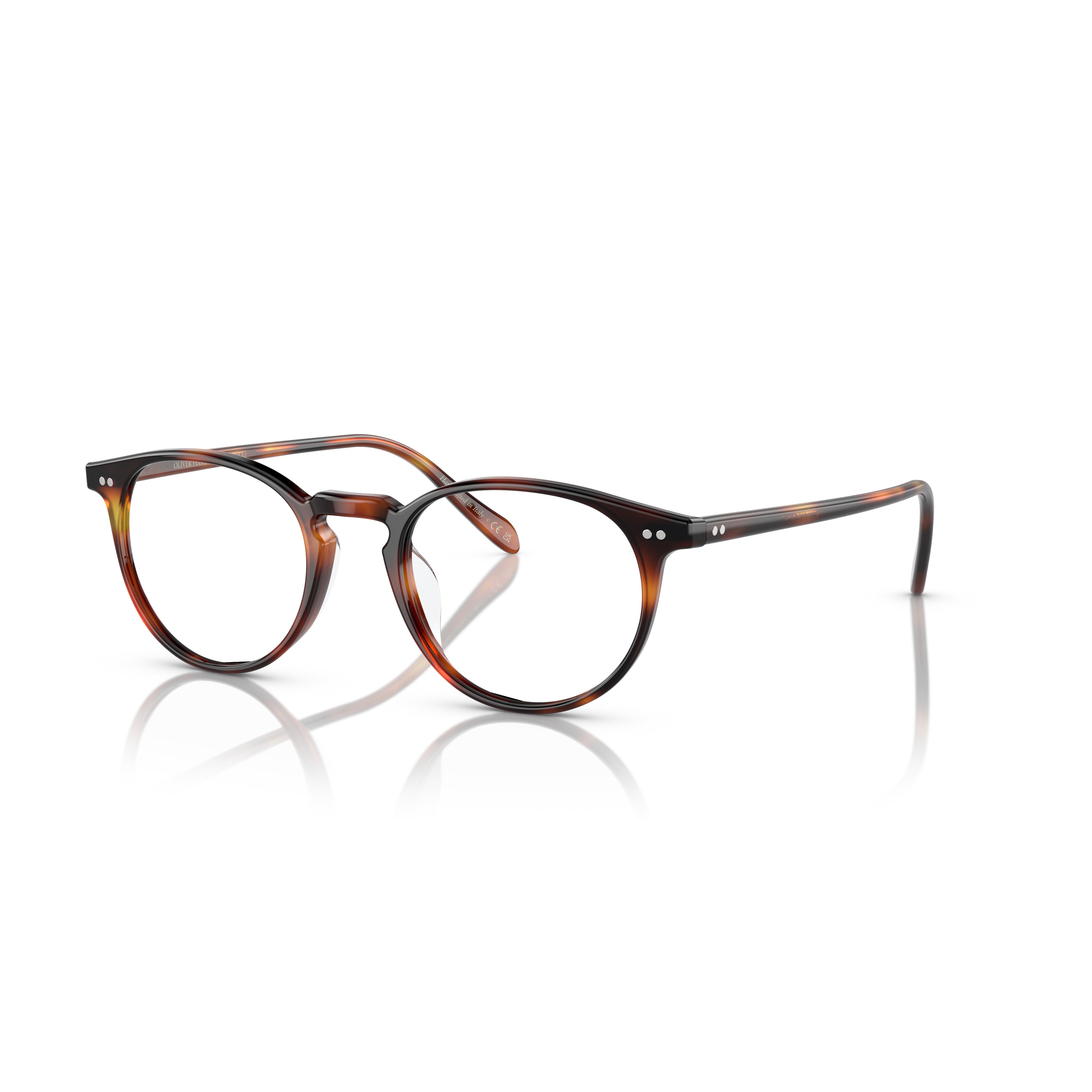 0ov5004 Classic Round Tortoiseshell Eyeglasses with Keyhole Bridge