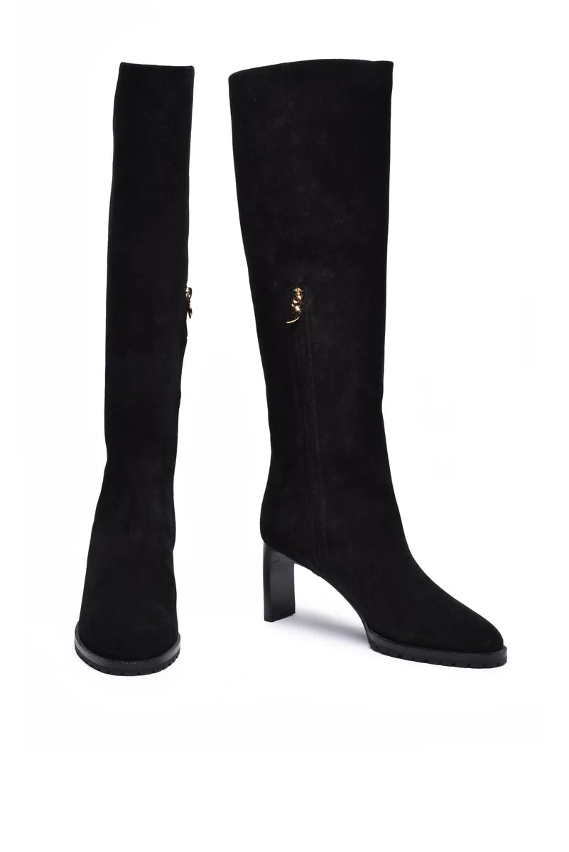 Women's Suede Boots - Black