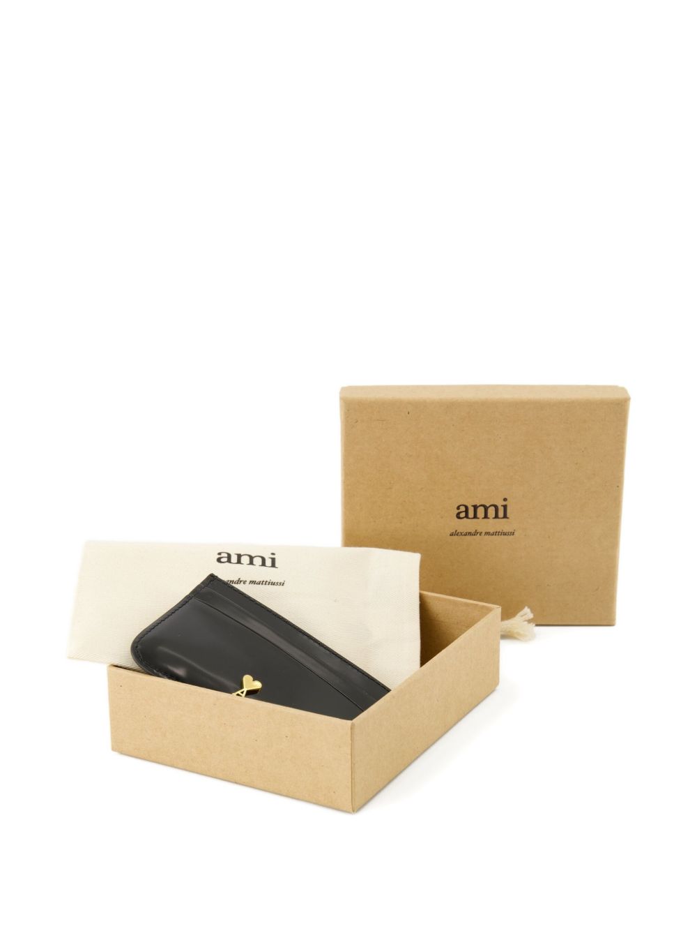 Square-Shaped Black Wallet With Card Slots