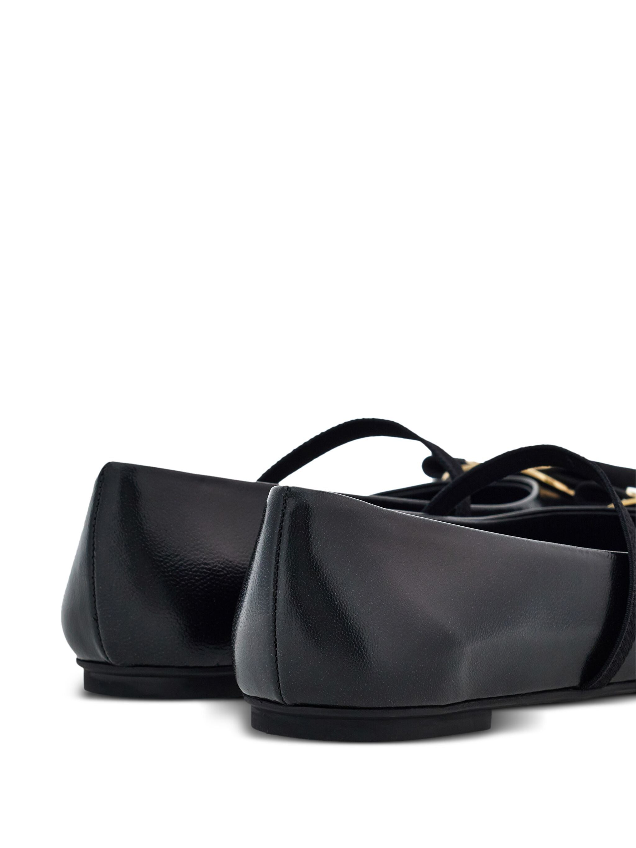 Black Zina Sophisticated Nappa Leather Ballerinas