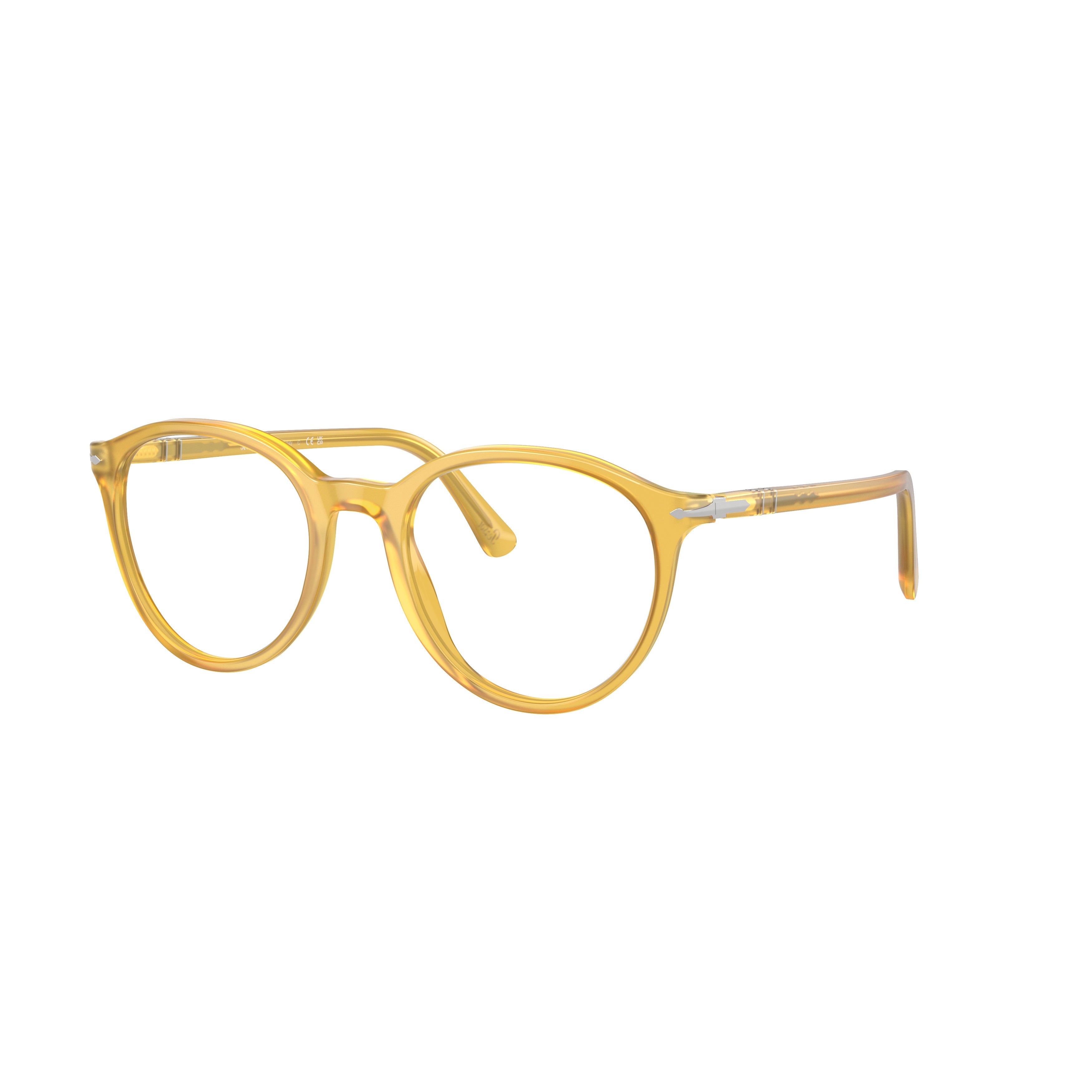 0po3353v Translucent Yellow Acetate Eyeglasses with Rounded Shape