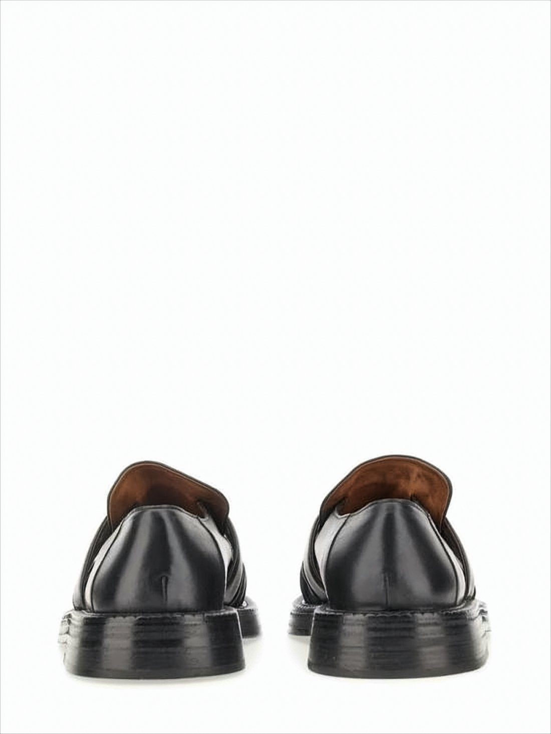 Ruched Leather Loafers with Classic Slip-On Design