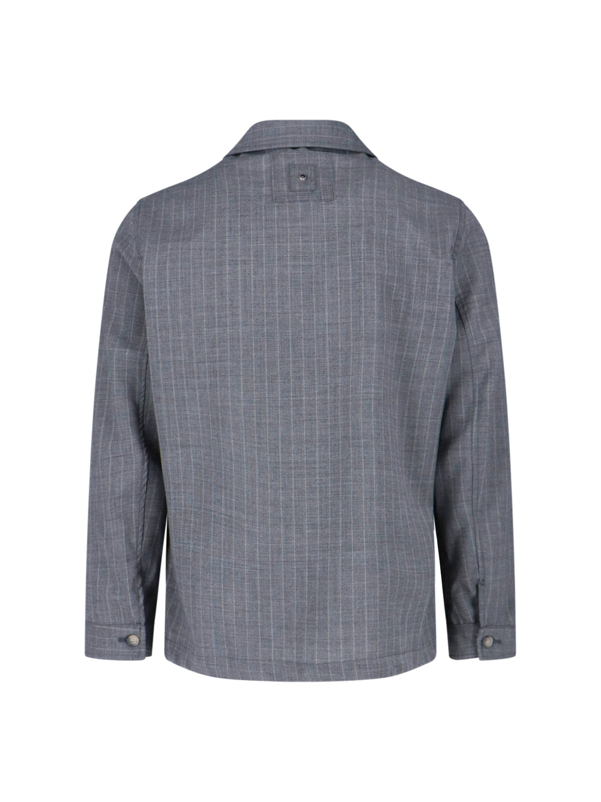 Grey Pinstripe Virgin Wool Blend Jacket