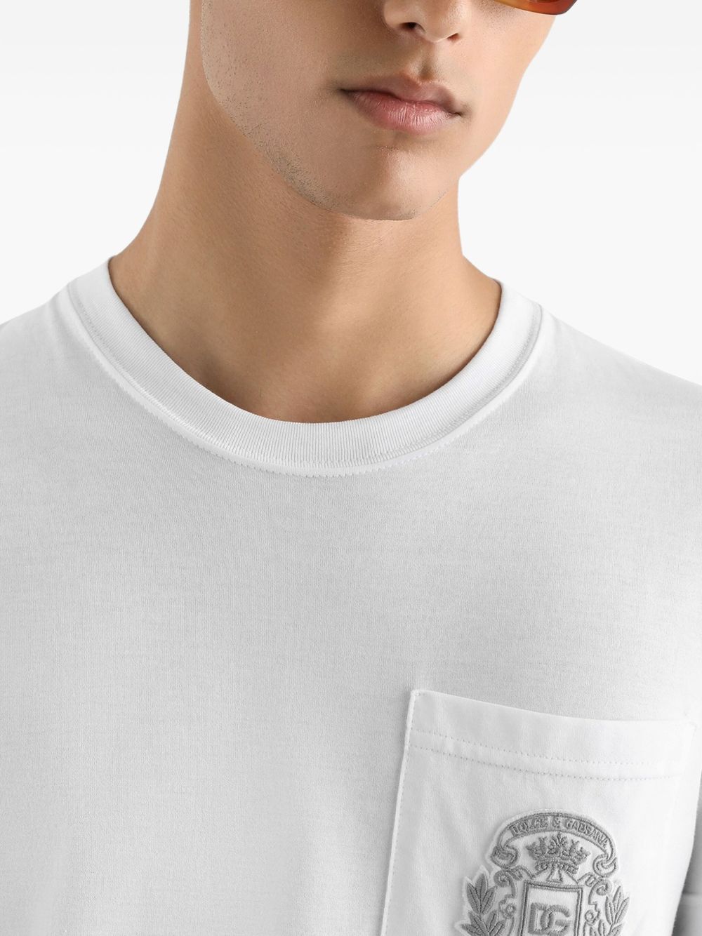 Classic Crewneck T-Shirt with Embroidered Emblem